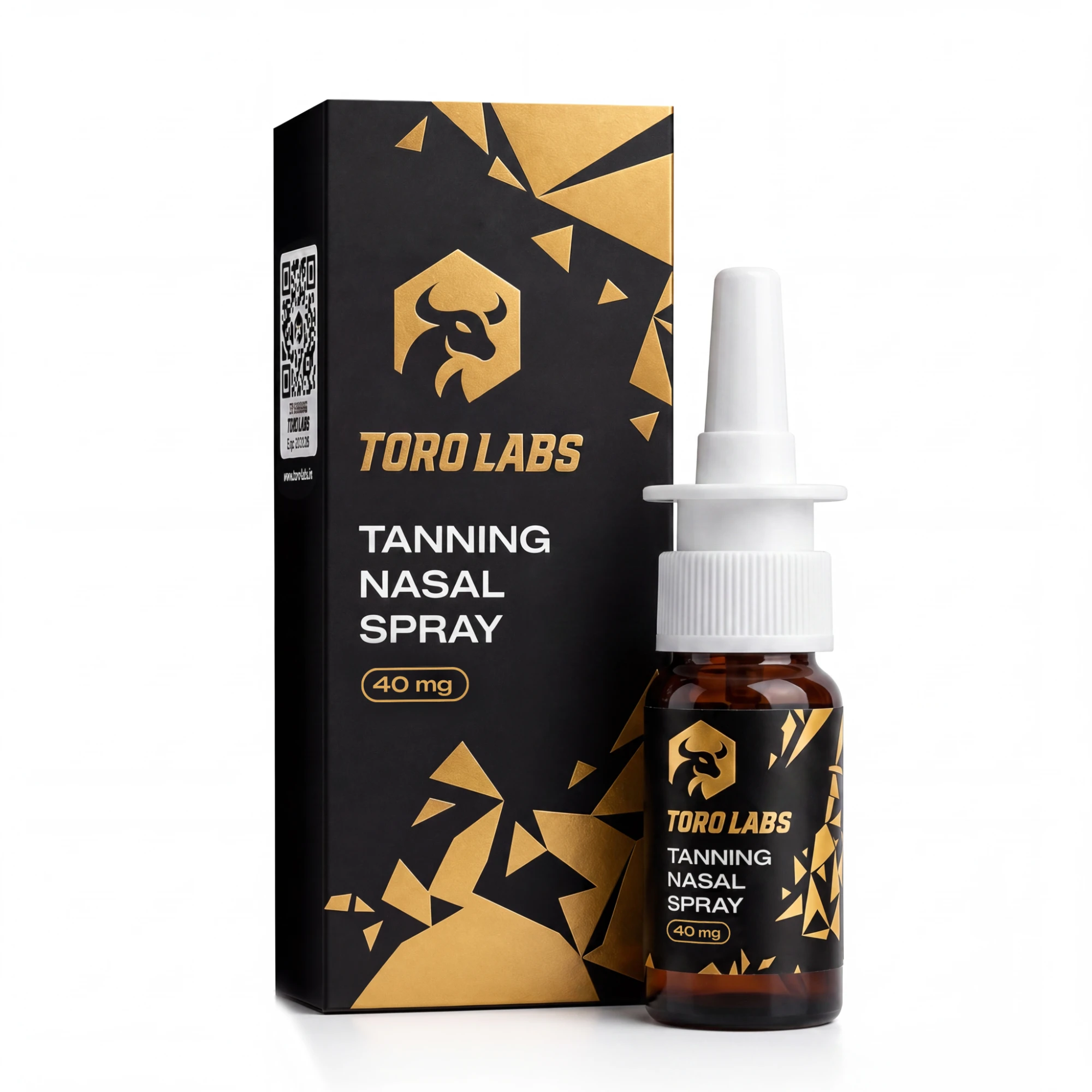 Toro Labs Tanning Nasal Spray 40mg, 10ml amber bottle with box