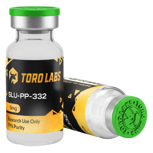Two Toro Labs SLU-PP-332 5mg research vials with green flip caps